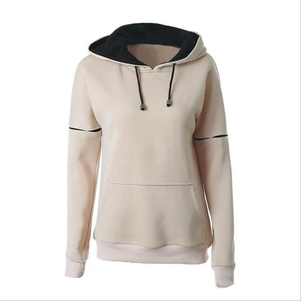 

2019 New Autumn Winter Fashion Women Solid Long Sleeve Hooded Sweatshirt O-Neck Print Hoodie Sweatshirt Tops Blouse