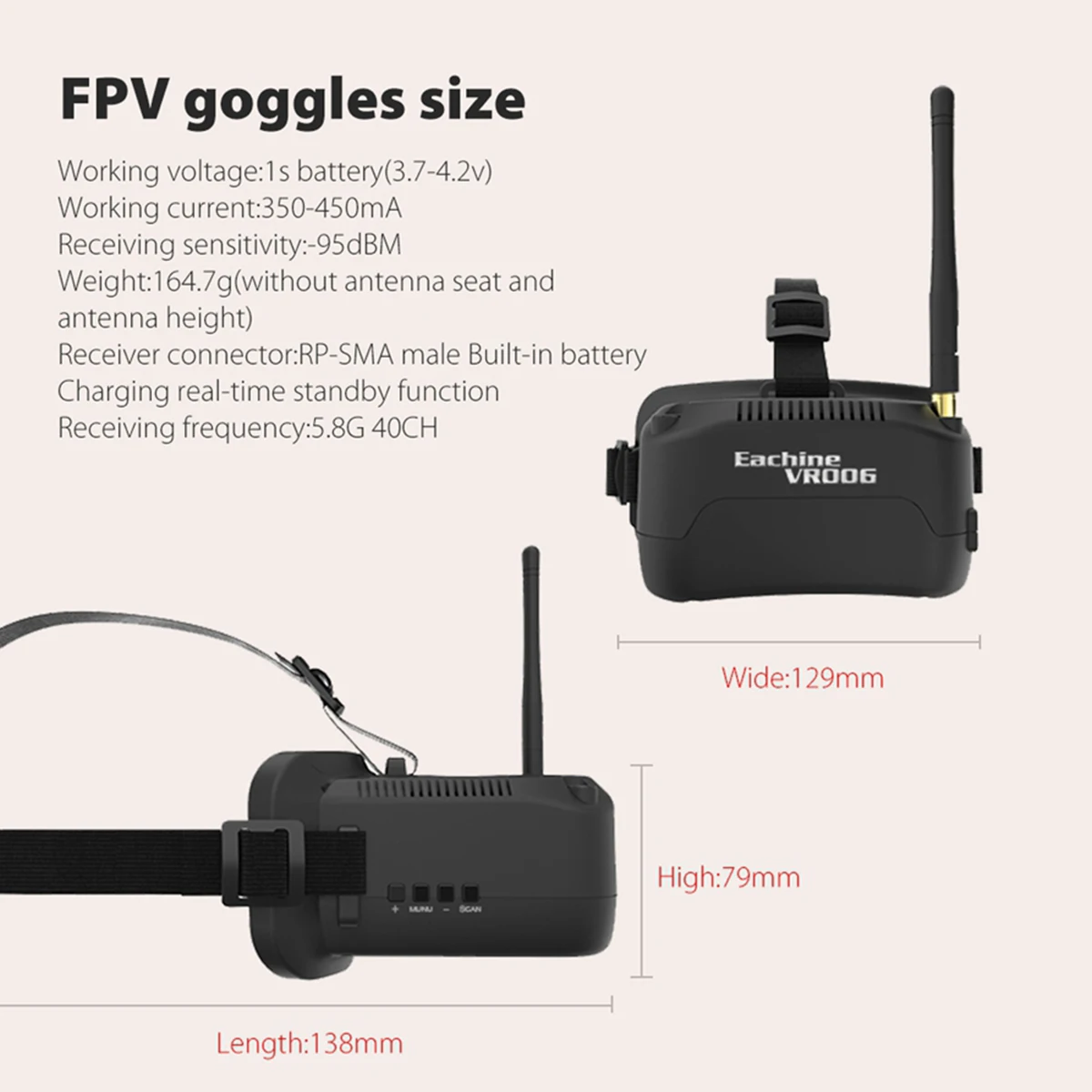 Eachine E013 Plus FPV гоночный Дрон Квадрокоптер режим анти-черепаха w/5,8G 48CH 1000TVL красная и белая камера VR006 очки