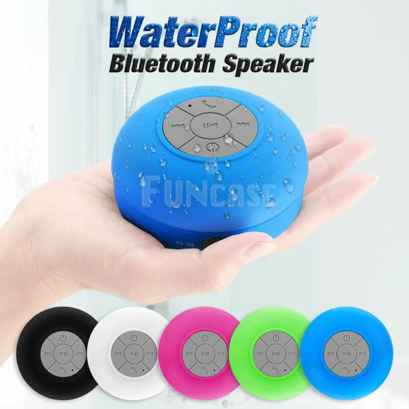 

Wireless Bluetooth Speaker Handsfree Music Mic Suction Car Shower Waterproof Outdoor Super Bass Stereo USB Bathroom