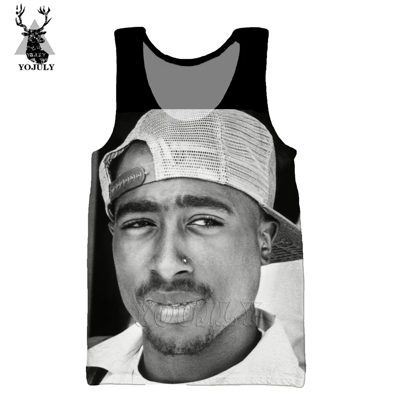 Legends Of хип-хоп рэппер 2pac жилет Мода off white Мужская 3d печать повседневная майка Мужская Уличная мускулаторная спортивная одежда V10
