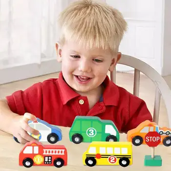 

14Pcs/Set Wooden Colorful Car Vehicle Traffic Sign Models Early Education Kids Toy