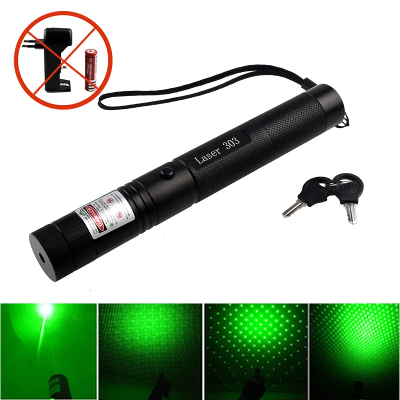 

Hunting 10000m 532nm Green Laser Sight laser pointer hight Powerful Adjustable Focus Lazer with laser 303 no charger no Battery