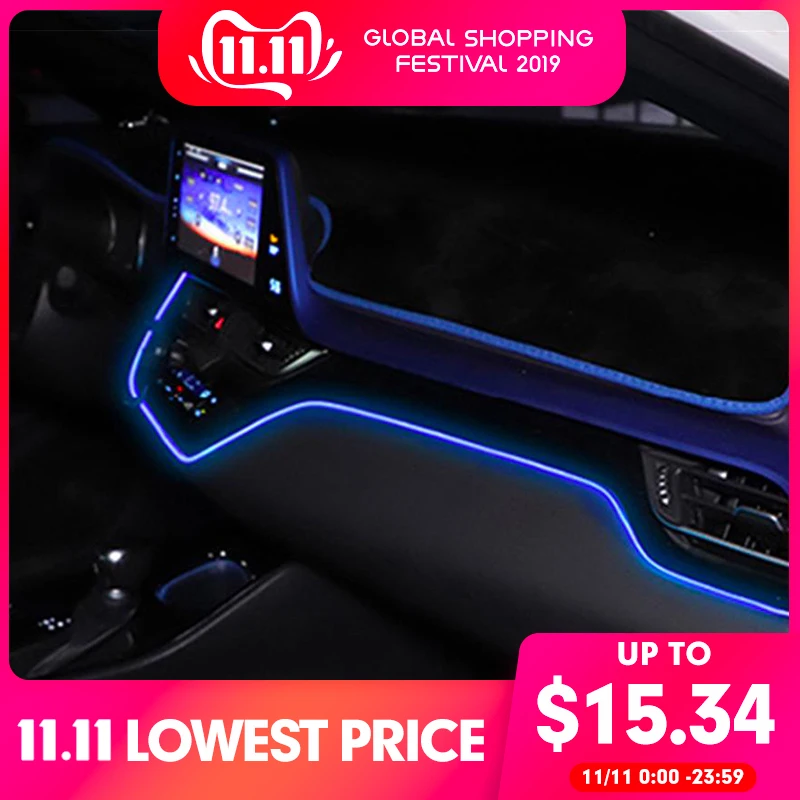 

Instrument Panel Trim Atmosphere Light For Toyota CHR 2017 Interior LED Blue Car Dashboard Frame Light Lamp For C-HR 2018 2019