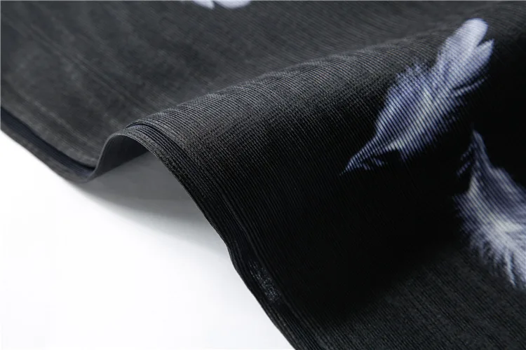 Digital feather dress summer fashion women's pleated elastic dress MIYAKE pleats please dress free shipping