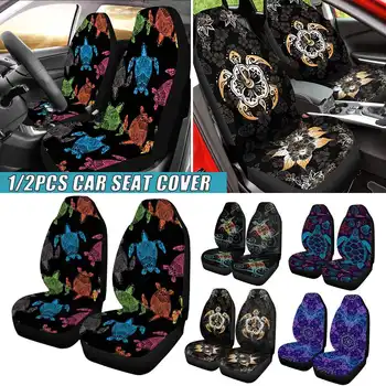 

2pcs Front Car Seat Cover Automobile Seat Protector Soft Fabric Fashion Pattern for Most Auto Cars SUV Truck Van Universal