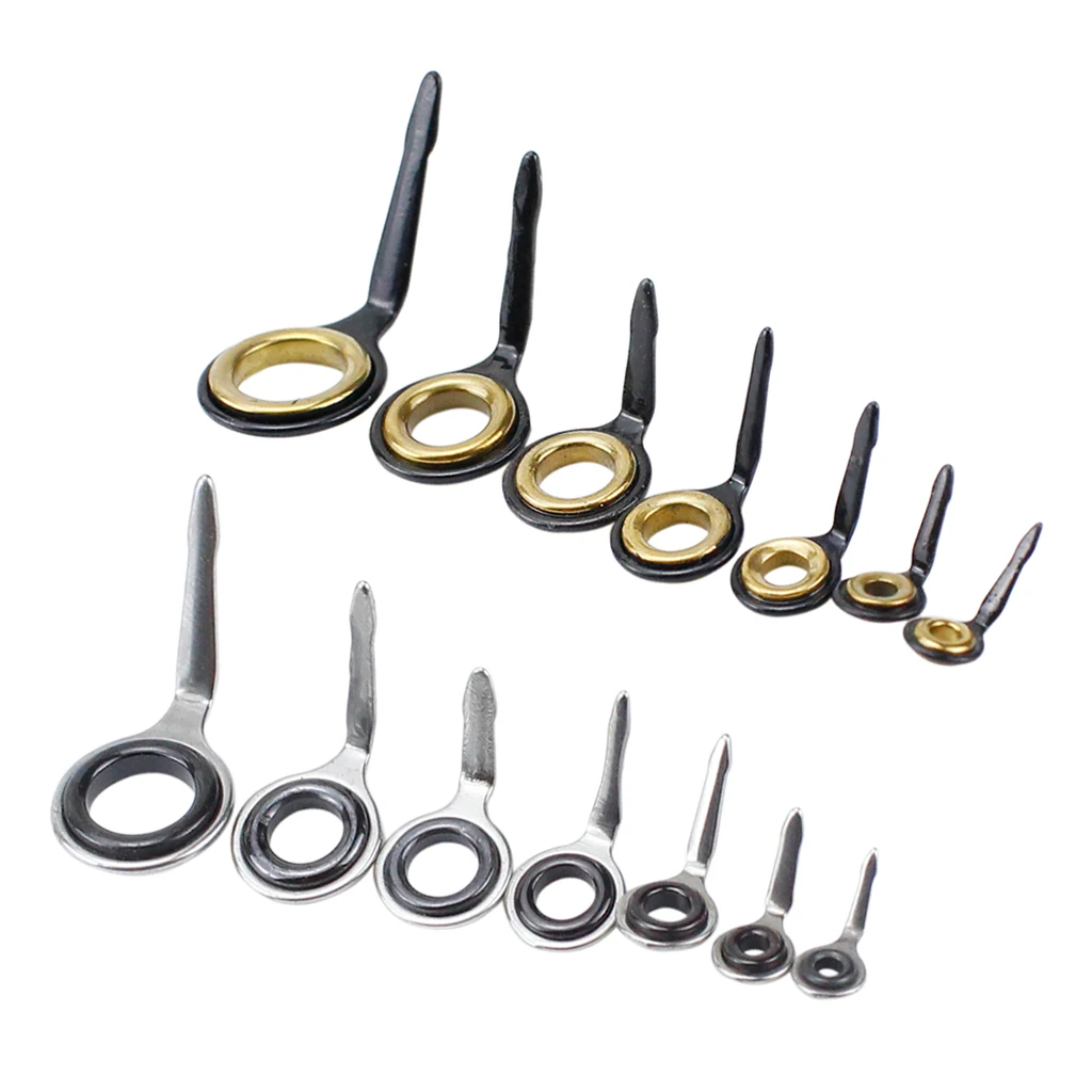 14 Piece Single Leg Fishing Rod Ring Eye Guide Set Rod Repair Building Tools