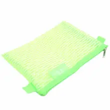 Office Nylon Mesh Design Zipper Closure File Bag Document Holder Green