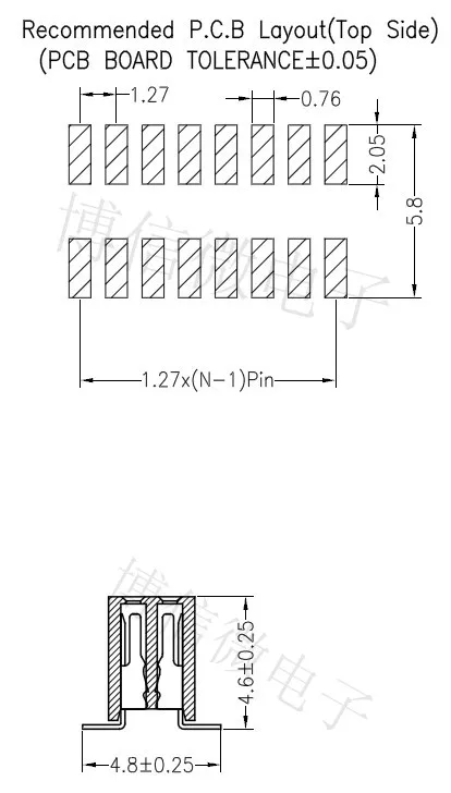 10 шт. 2X 3 4 5 6 7 8, 10, 12, 15, 20, 25 30 40 Pin 1,27 мм Двухрядные Женский прямой Header контактный разъем полосы 1,27 мм разъем