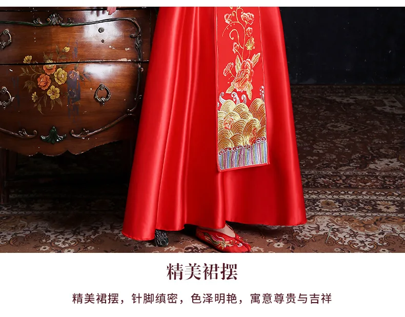 Красное свадебное платье Qipao традиционное китайское платье для женщин Cheongsam современные Vestido восточные платья халат длинный Qi Pao