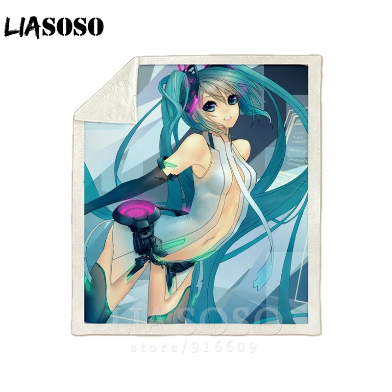 Диван-кровать с рисунком офисное Вокалоид Hatsune Miku сексуальные Harajuku набивное одеяло-покрывало детское дорожное одеяло квилт для софы A23 - Цвет: 14
