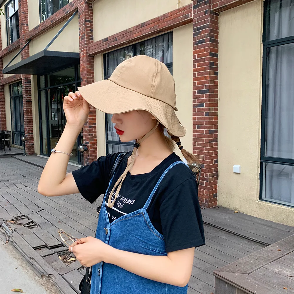 

Korean-style Versatile Summer Bucket Hat Women's Large Brimmed Outdoor Topee Casual Holiday Seaside Sun-resistant Sun Hat Bucket