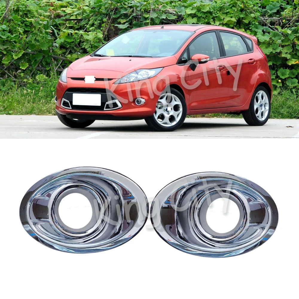 Capqx 2 шт для Ford Fiesta 09-12 хром ПТФ в передний бампер рамка Крышка Анти-противотуманные накладки на фары отделка оболочки крышка гарнир тарелка в виде крышки