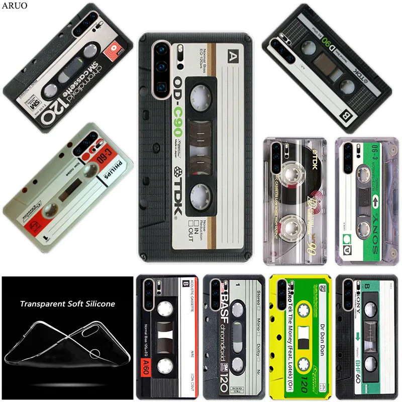 Classical Old Cassette Tape SOFT TPU Phone Case for Huawei Y9S Y7P Y6S Y8P P40 P30 P20 Y6P Nova5t Y8S P-SMart Z Mate20 Pro cover