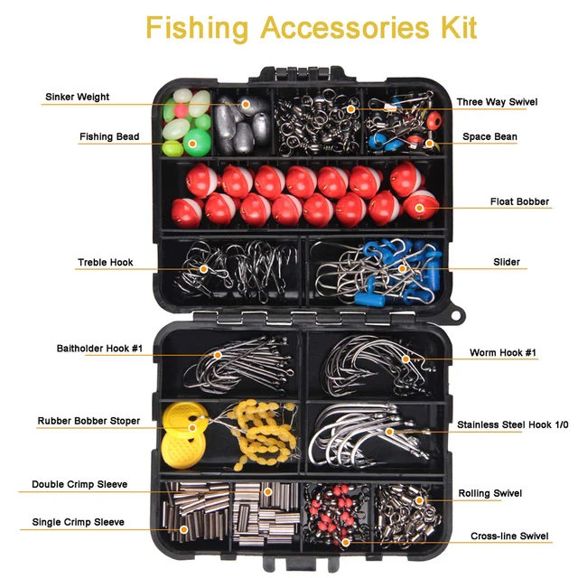 Fishing Accessories Tackle Kit With Fishing Hooks Swivel Snap