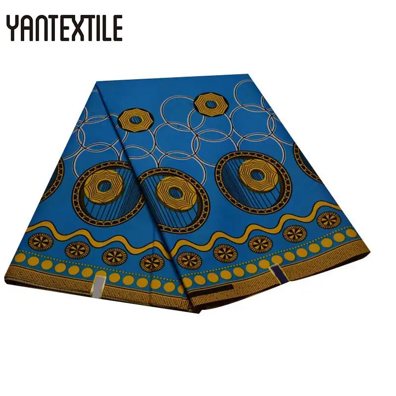 19080015 YANTEXTILE африканская восковая ткань полиэстер воск Анкара ткань Африканский настоящий воск принт африканская ткань Tissu Africain для леди - Цвет: 19080015