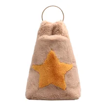 Женская модная плюшевая Большая вместительная сумка-мессенджер с большим кольцом, повседневные сумки со звездами, женские сумки-мессенджеры для путешествий