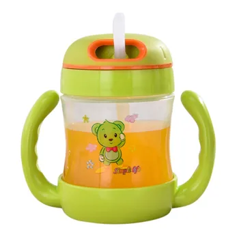 

new Rabbit Cartoon Baby Feeding Cup Children Learn Feeding Drinking Bottle With Handle Kids Water Bottles Training Cup