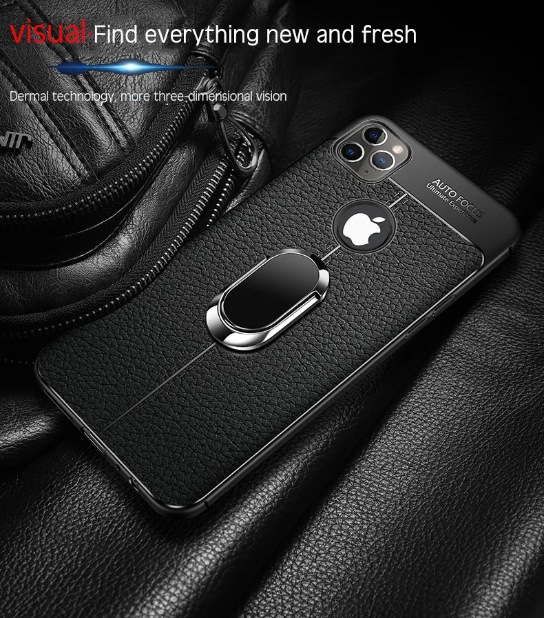 Мягкий силиконовый кожаный чехол для телефона iPhone 11 Pro XS MAX XR X с магнитным автомобильным держателем чехол для iPhone 7 8 6 6S Plus Capa