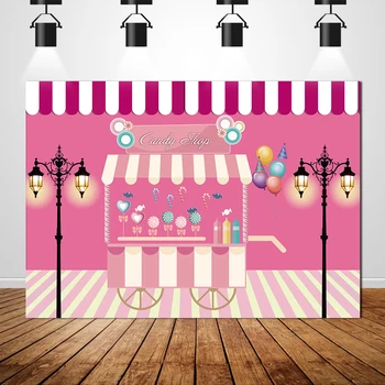 

xq0111 Sensfun Candy Bar Children Birthday Custom Photo Studio Shop Window Backgrounds Backdrops Vinyl 220x150cm