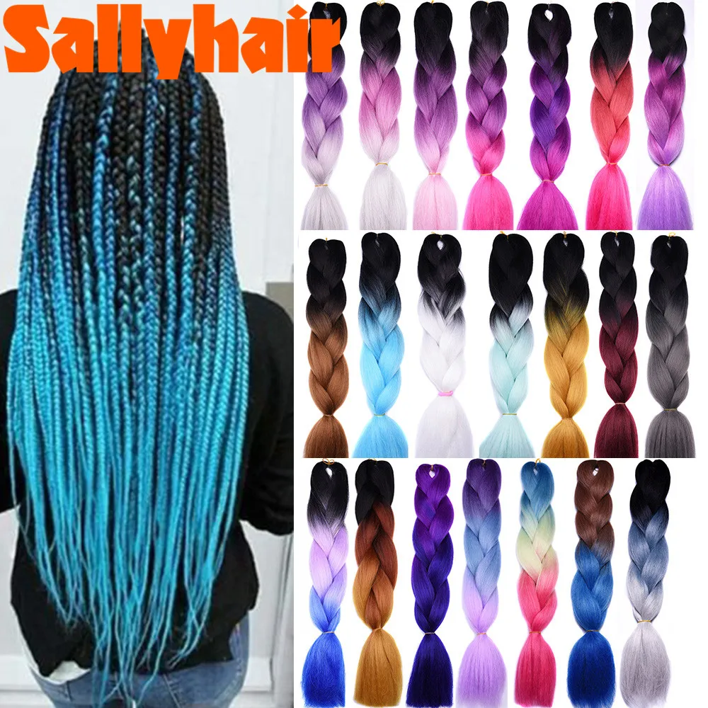 Sallyhair синтетические плетеные волосы с эффектом омбре объемные для наращивания