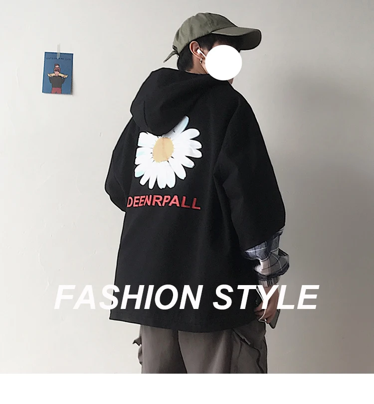 Autumn New Jacket Men Fashion Plaid Stitching Casual Hooded Jacket Man Streetwear Hip Hop Loose Bomber Jacket Male Clothes M-5XL