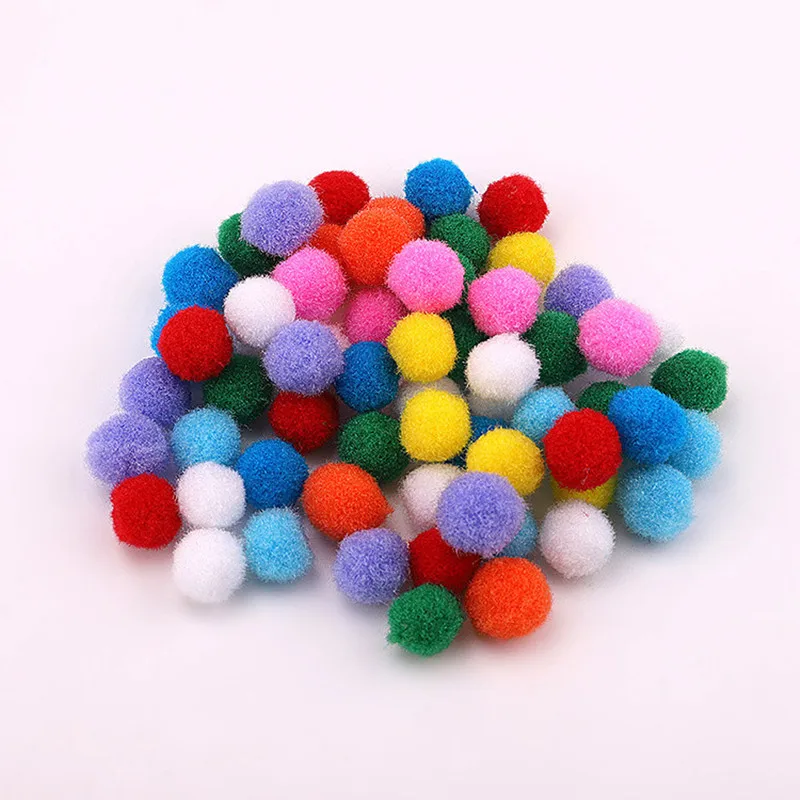 

100-500Pcs/lot Mixed Colour Soft Round Shaped Pompom Balls Fluffy Pom Pom For Kids DIY Garment Handcraft