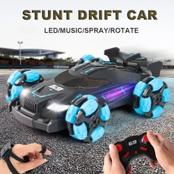 Voiture de cascadeur télécommandée 4WD RC, montre avec capteur de geste et Rotation électrique, pour enfant, cadeau idéal pour garçon 