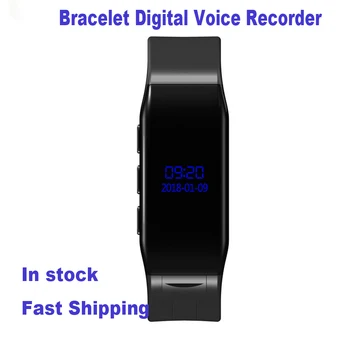 

Bracelet Digital Voice Recorder Wrist Watch Voice Activated Recording 192kbps Dictaphone MP3 Recorder OLED Screen Business