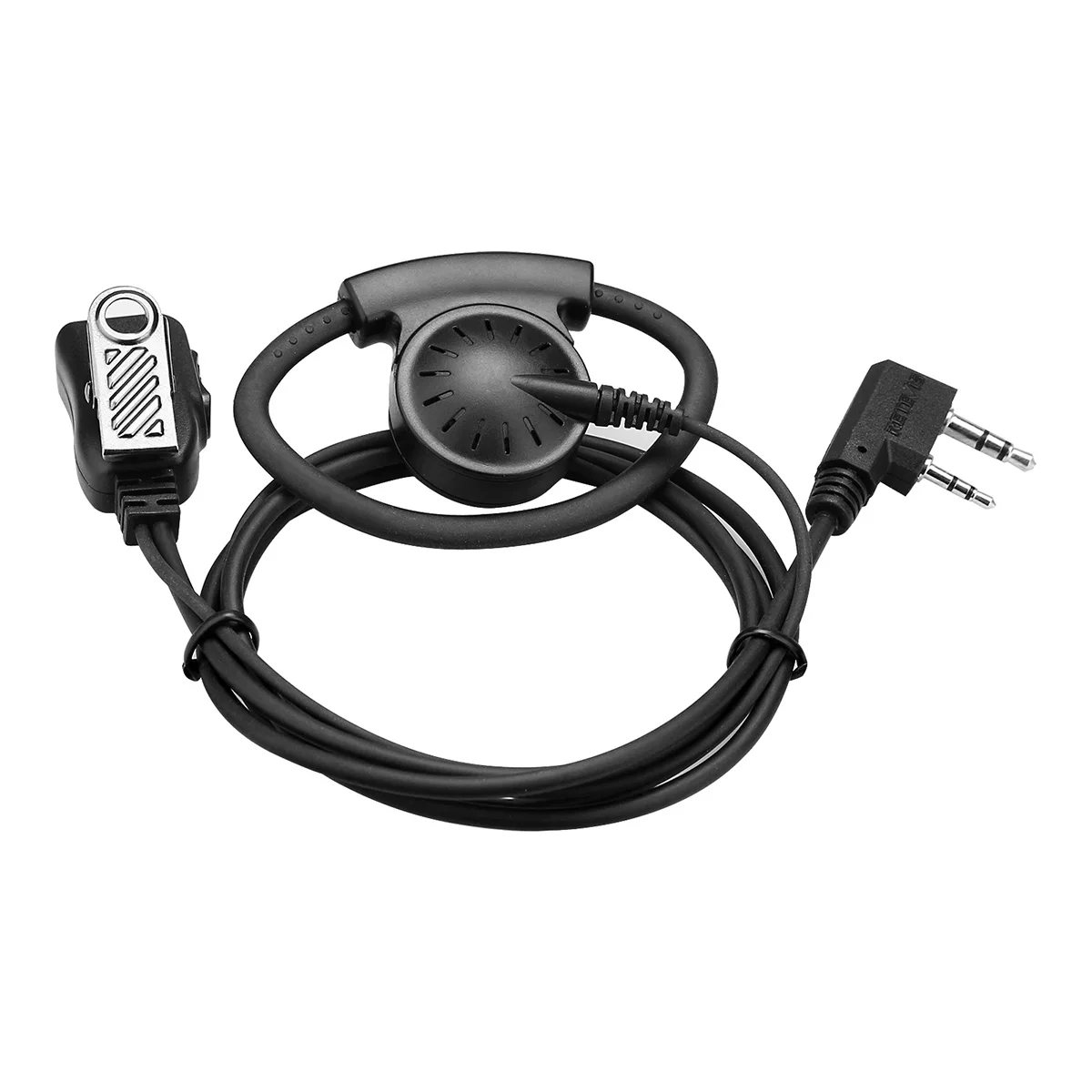 EEK012 Earpiece Adjustable D-shape Walkie Talkie 2Pin Ear Hook with PTT Mic for