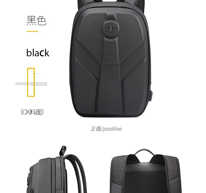 ArcticHunter мужской 15," рюкзак для ноутбука Водонепроницаемый EVA школьная сумка для подростков жесткий корпус Многофункциональный Мужской USB зарядные рюкзаки