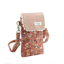 

HAPPIEST Women's Mini Bag Cotton Floral Pattern Shoulder Crossbody Phone Wallet Female Small Pouch for Girls Woman Adults 2022