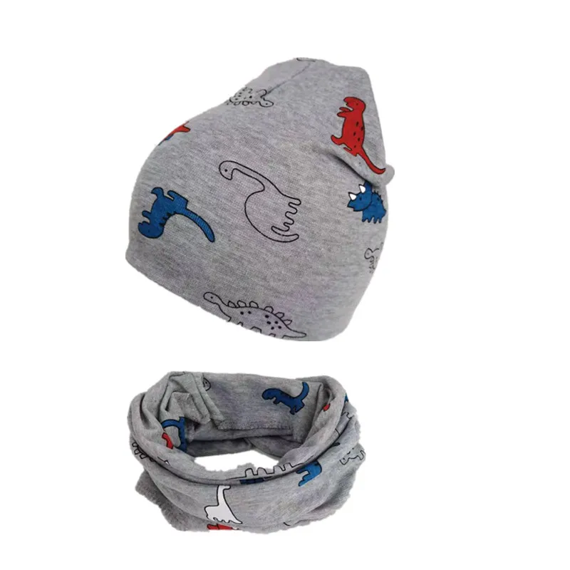 

children's Hat Autumn Winter dinosaur Baby infant toddler Girls Boys Cap Kids Beanie bonnet Collar Scarf set Photography props