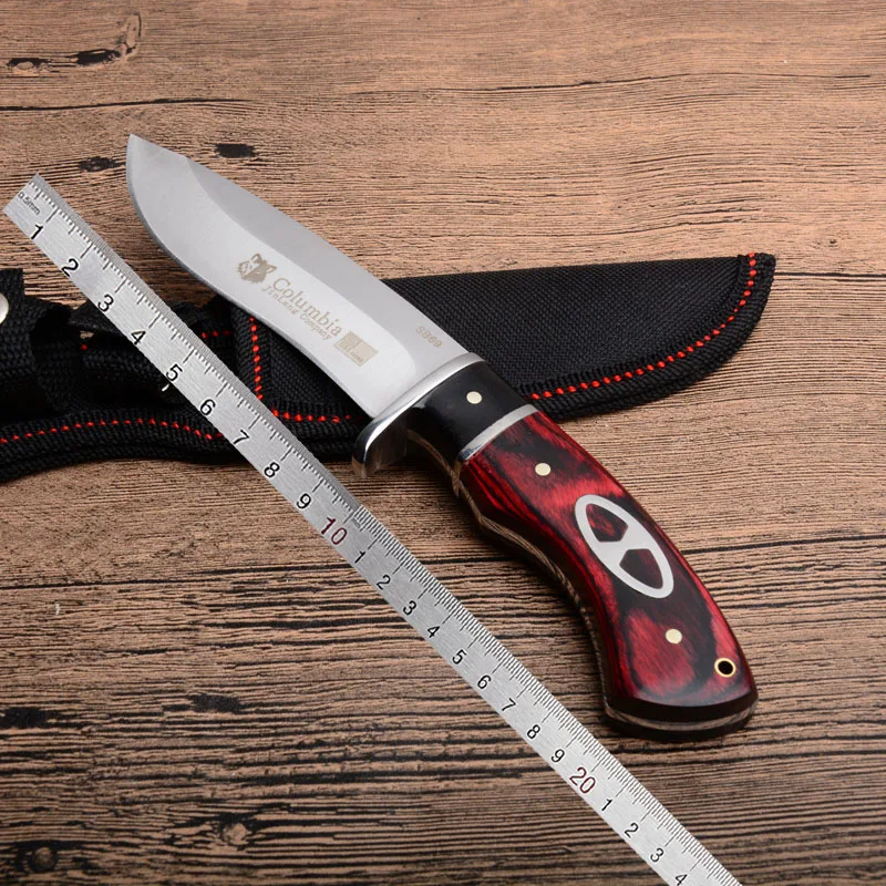 DuoClang Открытый Проводник режущий нож с фиксированным лезвием прочный стальной нож для самозащиты для выживания нейлоновая оболочка