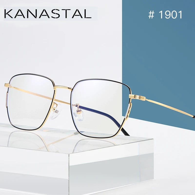 

KANASTAL Anti Blue Rays Computer Glasses For Women Glasses Men Anti Rays Radiation Eyewear Frames Metal Unisex Blue rays glasses