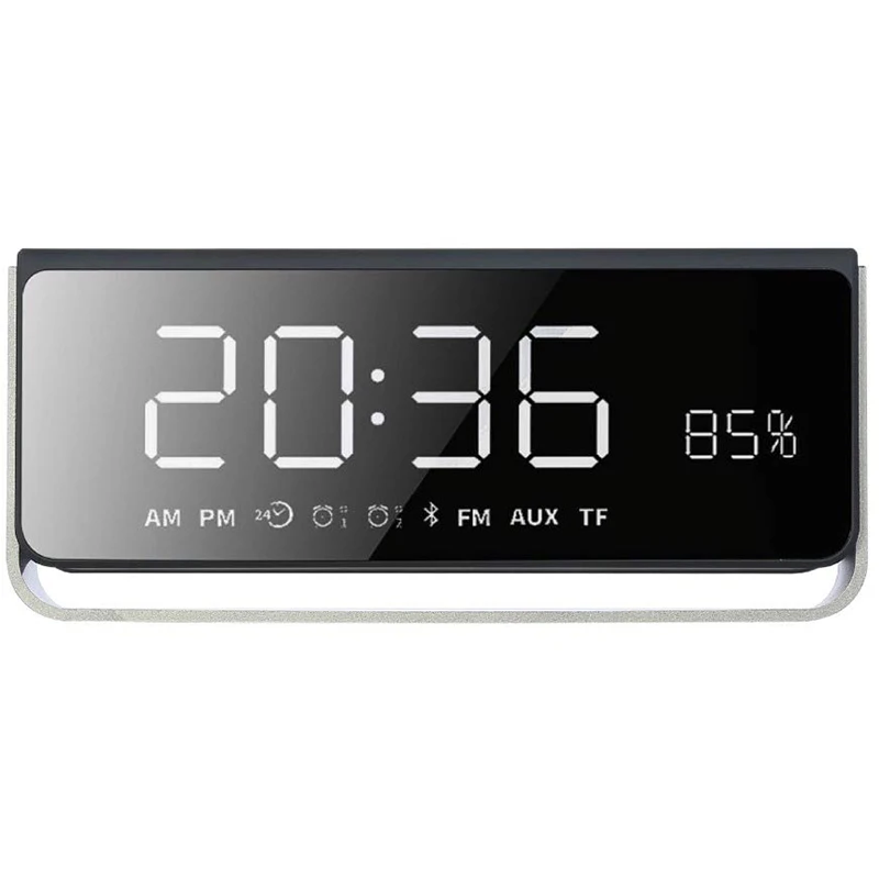 

FM Radio Alarm Clock with Dimmable Large LED, USB Charger Port, Rechargeable Battery Backup, Sleep Timer, Adjustable Volume, Dig