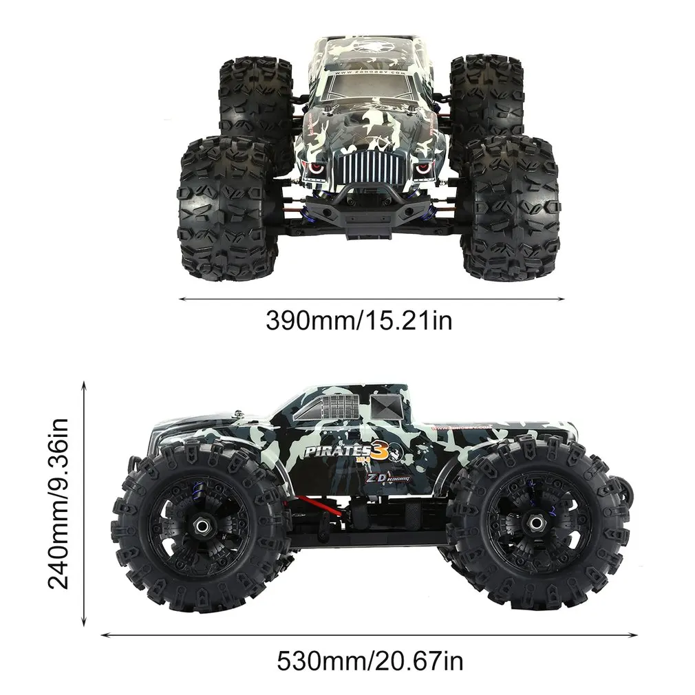 ZD RACING MT8 Pirates3 1/8 2,4 г 90 км/ч электрический бесщеточный Радиоуправляемый гоночный автомобиль внедорожная модель большой ножной монстр грузовик RTR/Автомобильная рама