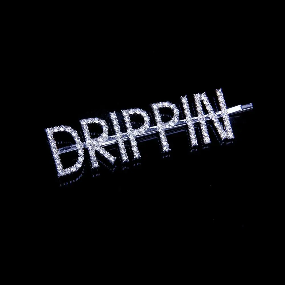1 шт. Модный Блестящий кристалл шпильки со стразами GLAM/DRIPPIN буквы заколки для волос заколка аксессуары для укладки волос для женщин девочек