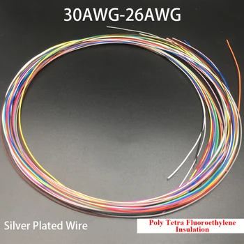 

30AWG 28AWG 26AWG Multicolor Rubber PTFE Insulation Silver Plated Copper OFC STRANDED Audio Cable Signal Line Earphone Wire
