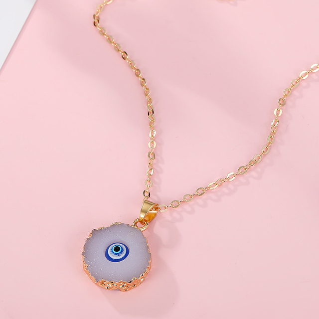 Turkish Evil Eye Pendant Choker Necklace Lucky Blue Evil Eyes Clavicle Chain Necklace Party Jewelry For Women Girls Gift
