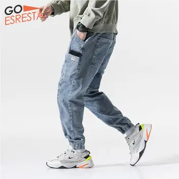 

GOESRESTA 2020 New Brand Men's Jeans Elastic Loose Fashion Wild Casual Large Size M-5xl Washed Street Trending Jeans Men