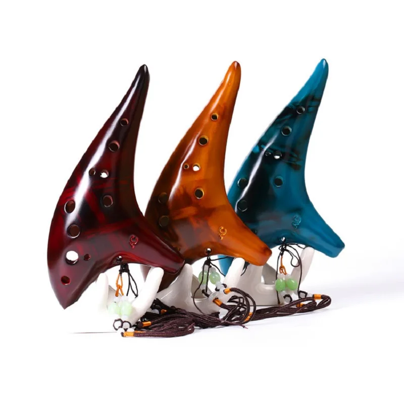 Ocarina Alto C керамический с 12 отверстиями традиционный Копченый музыкальный