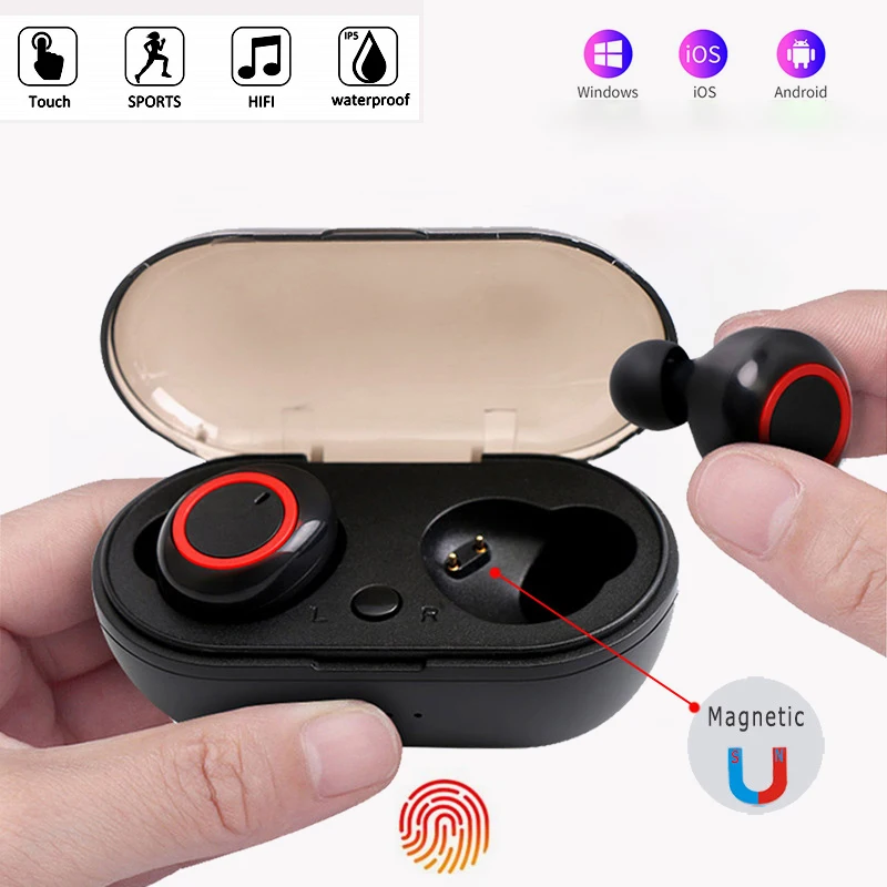 Беспроводные наушники Y50 TWS Bluetooth 5 0 спортивные гарнитура с микрофоном для всех