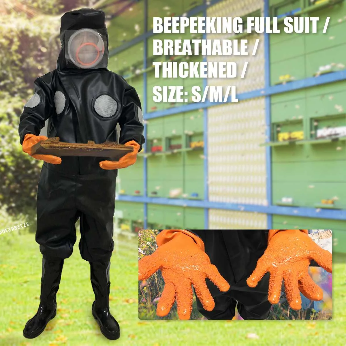 

Generic PU Full Beekeeping Bee Suit BeeKeeping Thickened Pervious Protective Easibee Tools Set waterproof