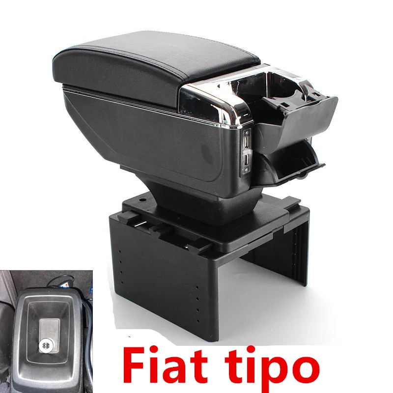

For Fiat tipo armrest box central store content box with usb interface