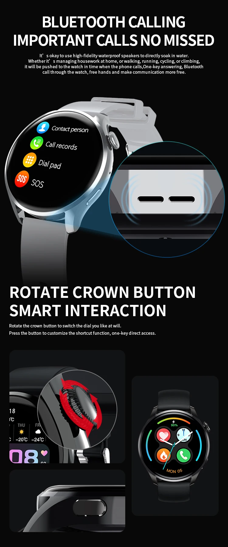 Smart Watch Smartwatch HW66 AMOLED 1.35 Inch HD Screen Bluetooth Dial Call Heart Rate Monitor Women pk huawei GT3 GTR 3 GTS 2