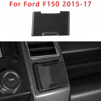 

Car Central Electrical Outlet Socket Trim Cover Sticker Carbon Fiber Style For Ford F150 2015-2017 Interior Moulding
