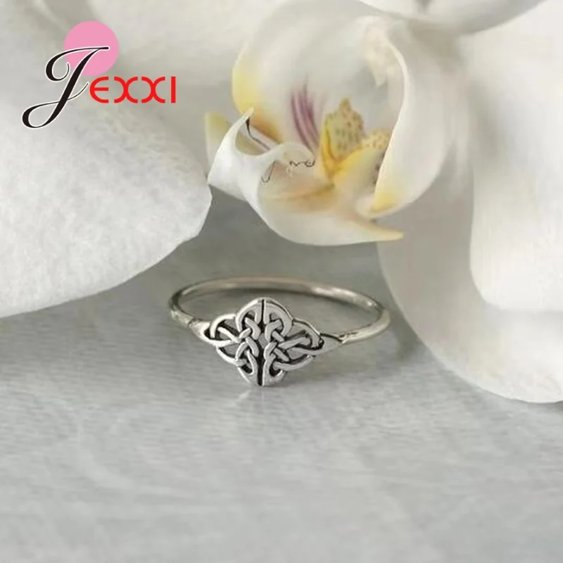 Vintage Chinese Knot 925 Sterling Silver Ring Creative Flower Finger Ring 6 7 8 9 10 High Quality Metal Fine Jewelry Women Gift silver ring silver rings metal flower ring