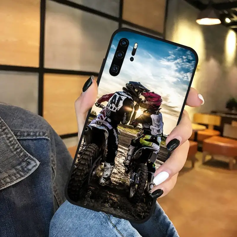 Huawei dustproof case Motorcycle Motocross Cross Phone Case Funda For Huawei P9 P10 P20 P30 Lite 2016 2017 2019 plus pro P smart silicone case for huawei phone