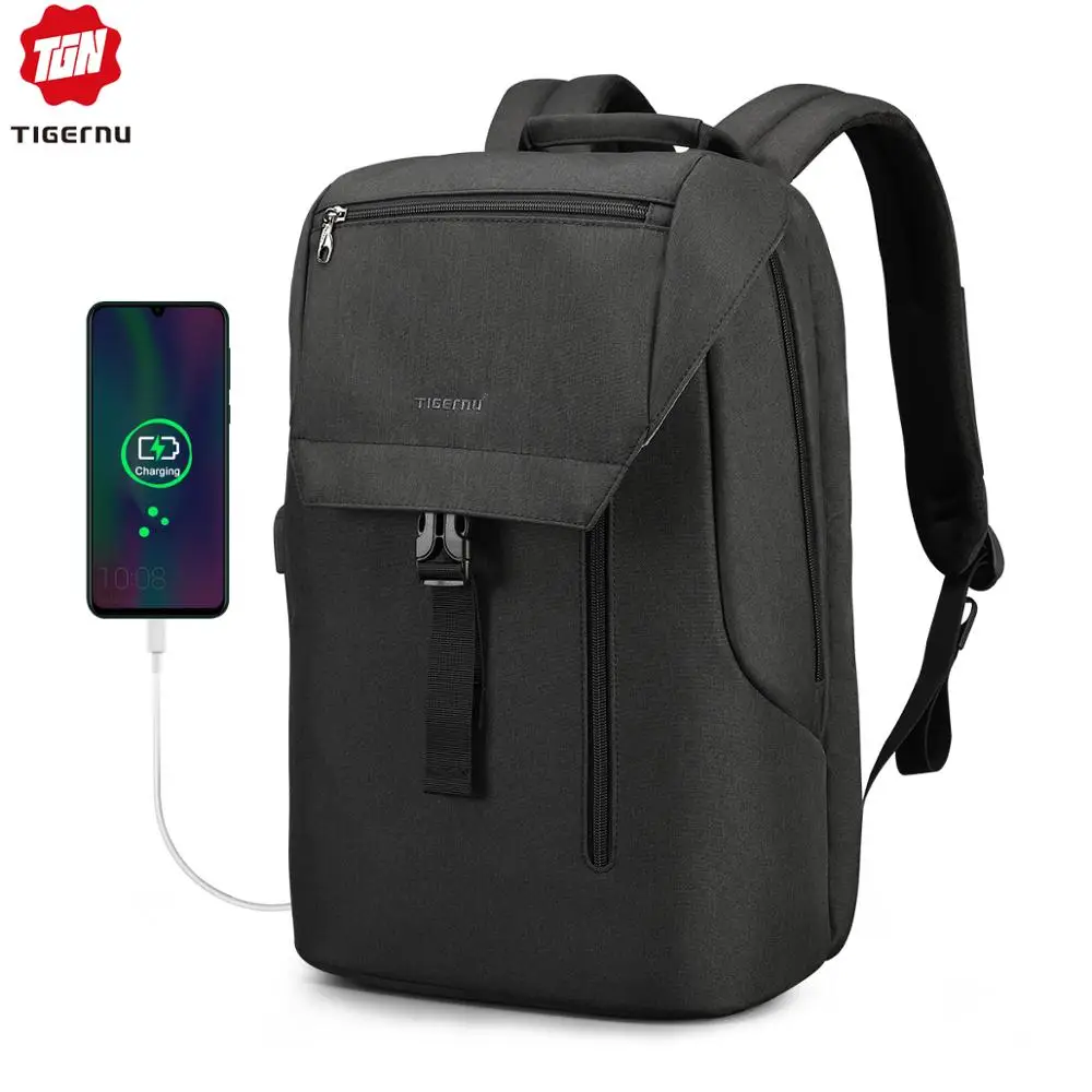Tigernu usb зарядка Водонепроницаемый рюкзак с защитой от кражи 15,6 дюймов рюкзак для ноутбука для мужчин Mochilas для подростков рюкзак школьный