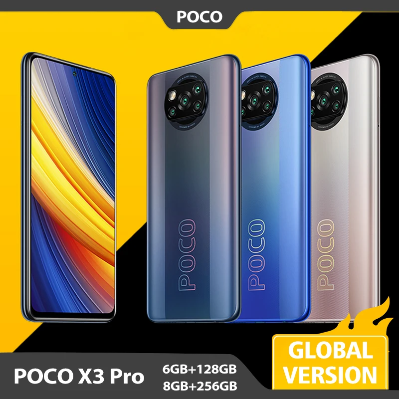 Obtenga esto Versión Global POCO X3 Pro 6GB 128GB / 8GB 256GB teléfono móvil Snapdragon 860 A 120Hz DotDisplay 732G 48MP Cámara 5160 batería NFC OnwZelB6Lw9